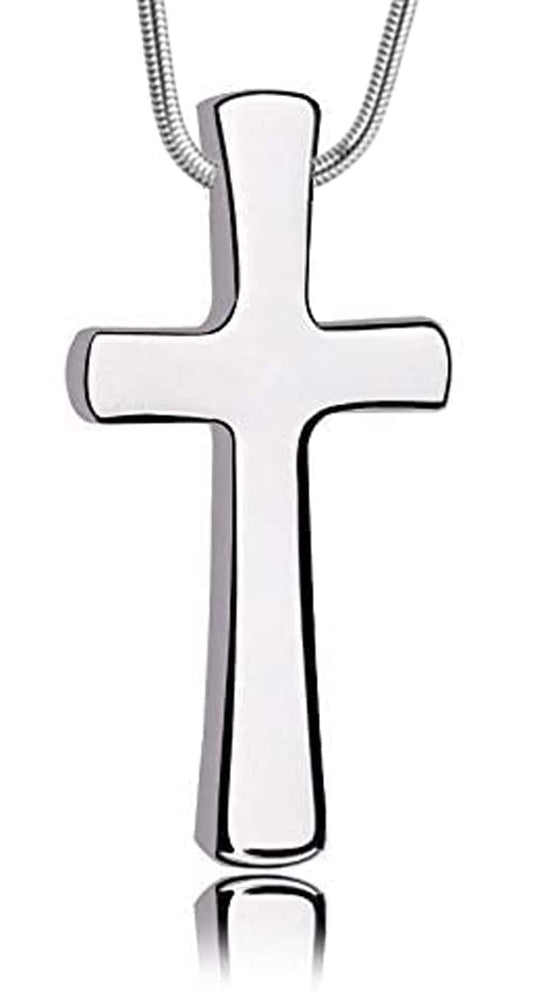 Rockyu ネックレス メンズ 十字架 クロス シルバー ステンレス シンプルペンダント