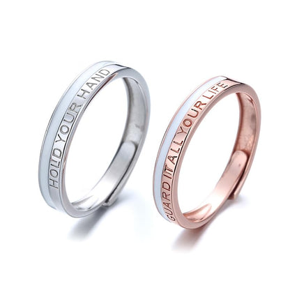 Rockyu ペアリング カップル用 ローマ数字刻印 フリーサイズ シルバー925リング