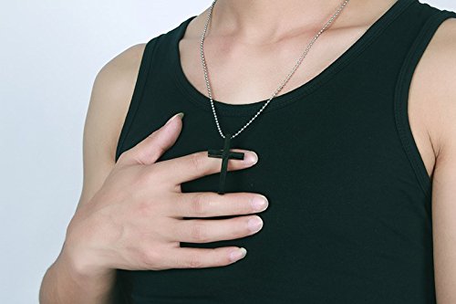 Rockyu ネックレス メンズ ゴールド チタン製 クロス 十字架ペンダント 金属アレルギー対応