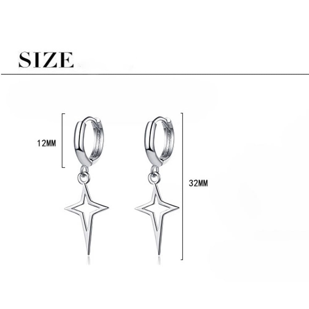 Rockyu メンズレディース兼用ピアス スターシルエットの揺れるフープピアス