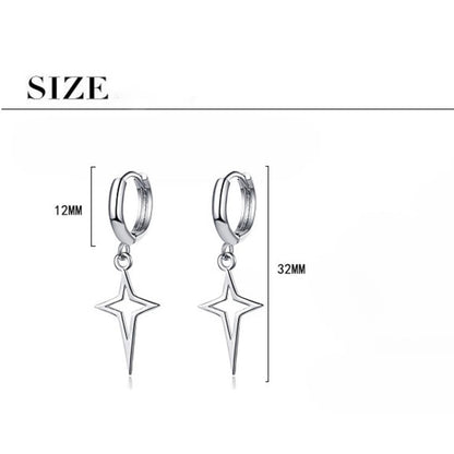 Rockyu メンズレディース兼用ピアス スターシルエットの揺れるフープピアス