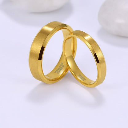 Rockyu タングステンリング メンズ 6mm 幅 シルバー・ブラック・ゴールド 平打ち シンプルデザイン