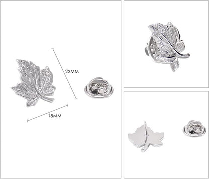 Rockyu ブローチ メンズ レディース 枫の葉 シルバー スーツアクセサリー