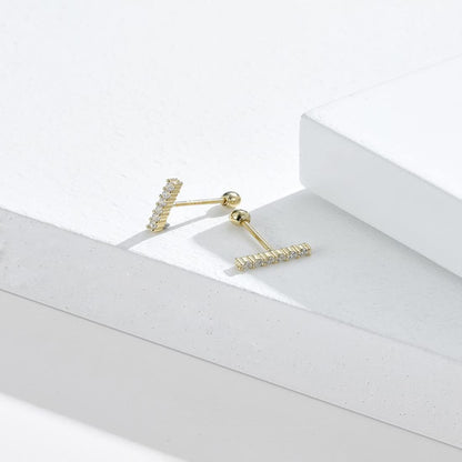 Rockyu ピアス レディース 小さめ シルバー925 ピンクゴールド スワロフスキー ジルコニア ヘリックス&トラガス対応 アレルギー対応