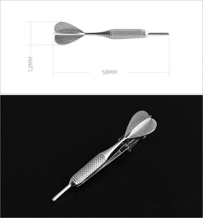 Rockyu 飛鏢型タイピン メンズ シルバー 黄銅製 ビジネスアクセサリー