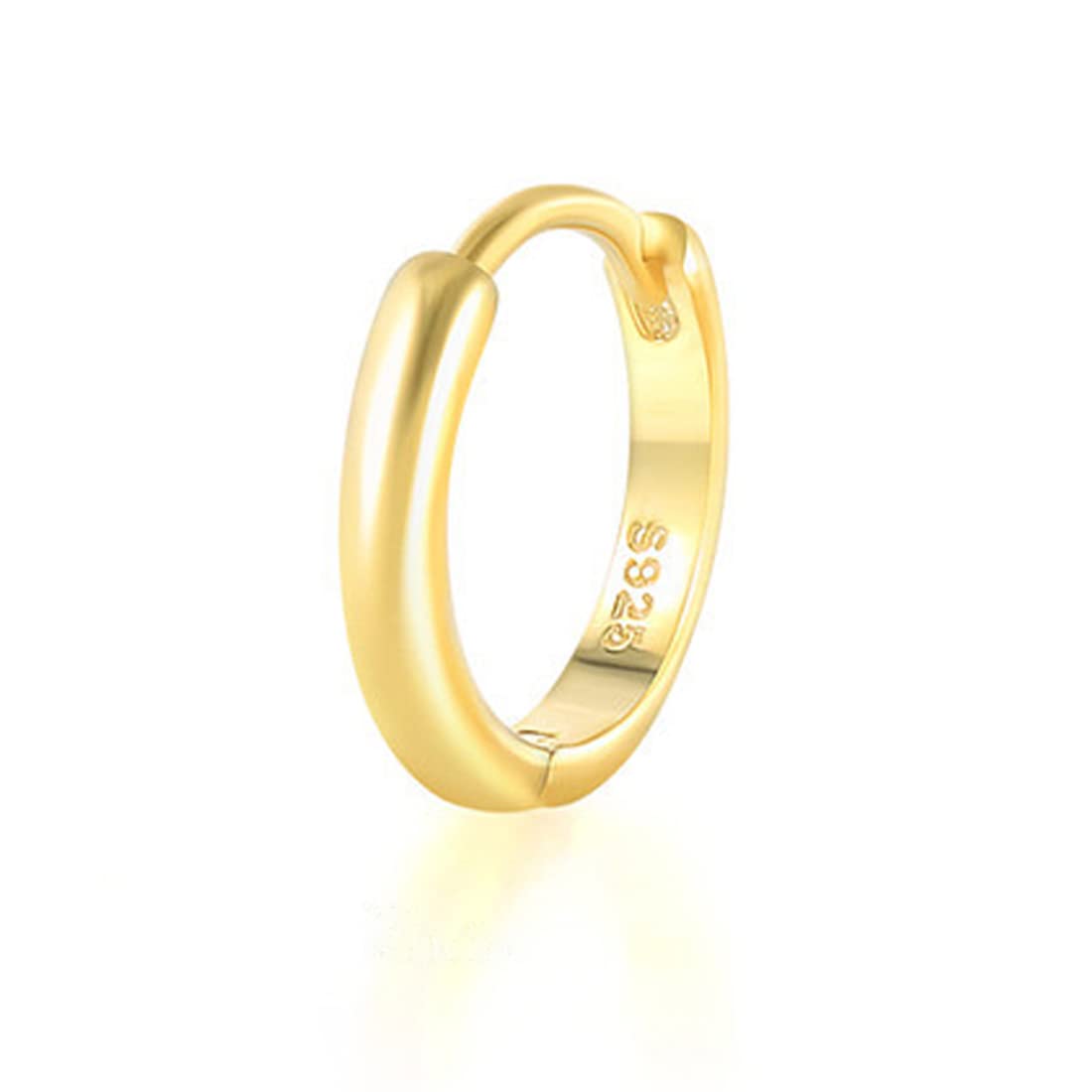 Rockyu ピアス レディース シルバー925 シンプル フープピアス リング 鏡面仕上げ 金属アレルギー対応