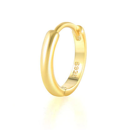 Rockyu ピアス レディース シルバー925 シンプル フープピアス リング 鏡面仕上げ 金属アレルギー対応