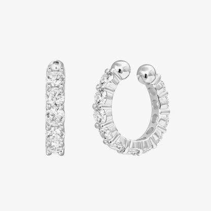 Rockyu シルバー925 ジルコニアフルエタニティイヤーカフ レディース