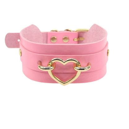 Rockyu 本革ハートチョーカー レディース