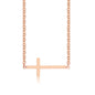Rockyu 十字架ネックレス ピンクゴールド ステンレス製 シンプルクロス チェーンアクセサリー