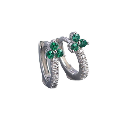 Rockyu ピアス レディース フープ リングピアス CZダイヤ 三粒ストーン 多色展開 小ぶり 上品 アクセサリー