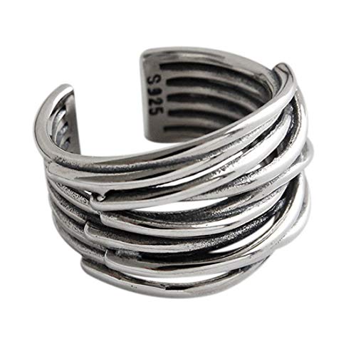 Rockyu シルバー多連チタンリング レディース フリーサイズ おしゃれ指輪
