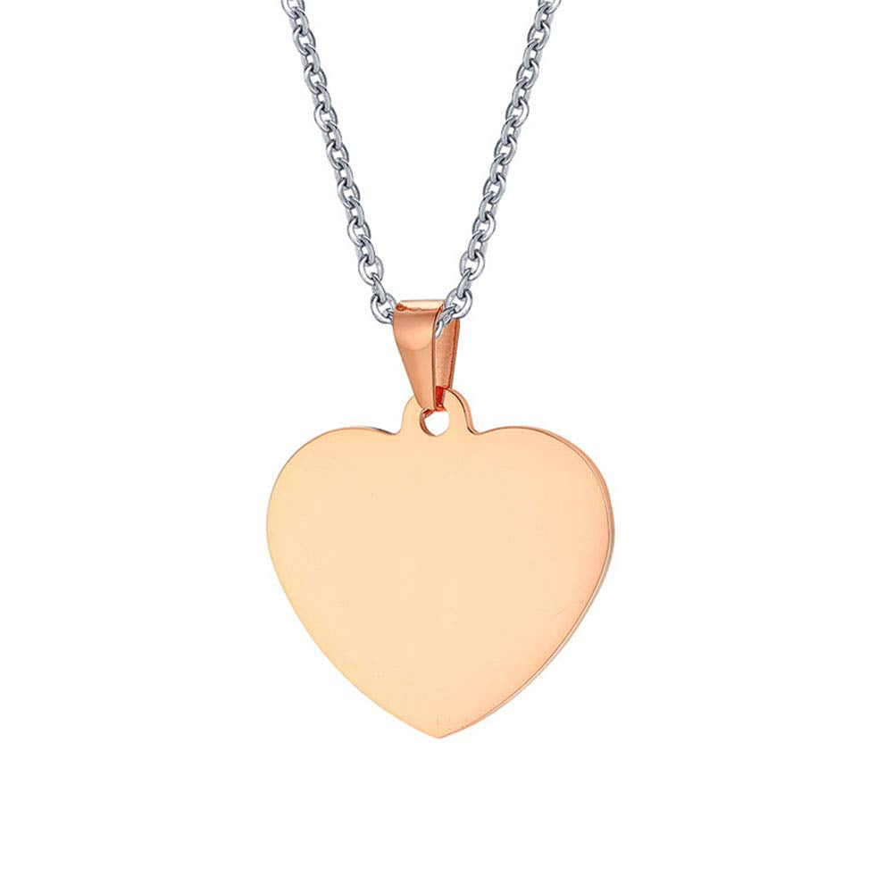 Rockyu ネックレス メンズ レディース ハートペンダント シンプル ステンレス 金属アレルギー対応