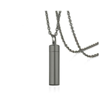 Rockyu メモリアルネックレス ステンレス製 遺骨ペンダント 高級鏡面仕上げ 手元供養用ネックレス