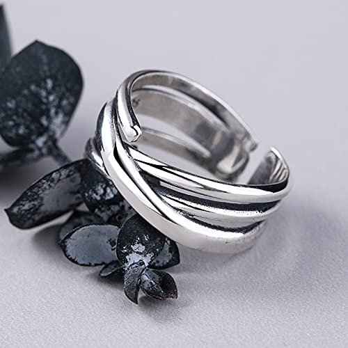 Rockyu 2連風シルバーリング レディース フリーサイズ チタン製 おしゃれアクセサリー