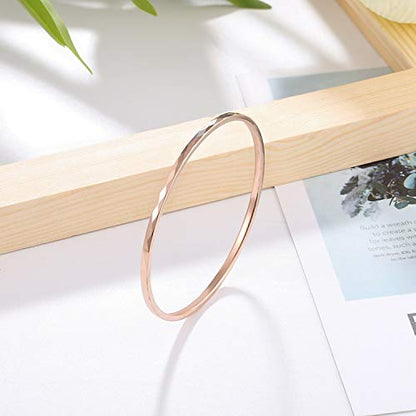 Rockyu バングル レディース 18Kゴールド/ローズゴールド 菱形カット 64mm 手首用ブレスレット