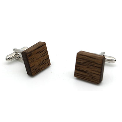 Rockyu 木製カフス＆タイピンセット メンズ 結婚式 ビジネス対応 ギフトボックス付き