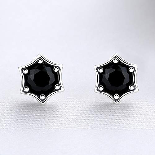 ピアス メンズ レディース シルバー925 六角形 ブラックジルコニア スタッドピアス