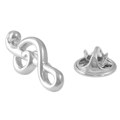 Rockyu ブローチ メンズ レディース 音符 シルバー スーツアクセサリー