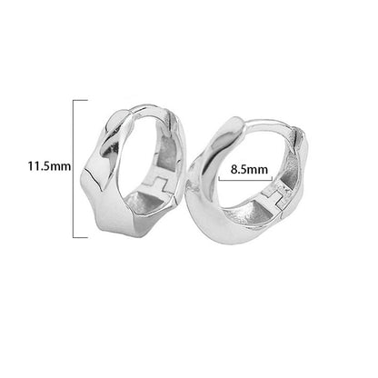 Rockyu ツイストフープピアス レディース 小さめ シルバー925 金属アレルギー対応 ゴールド/シルバー