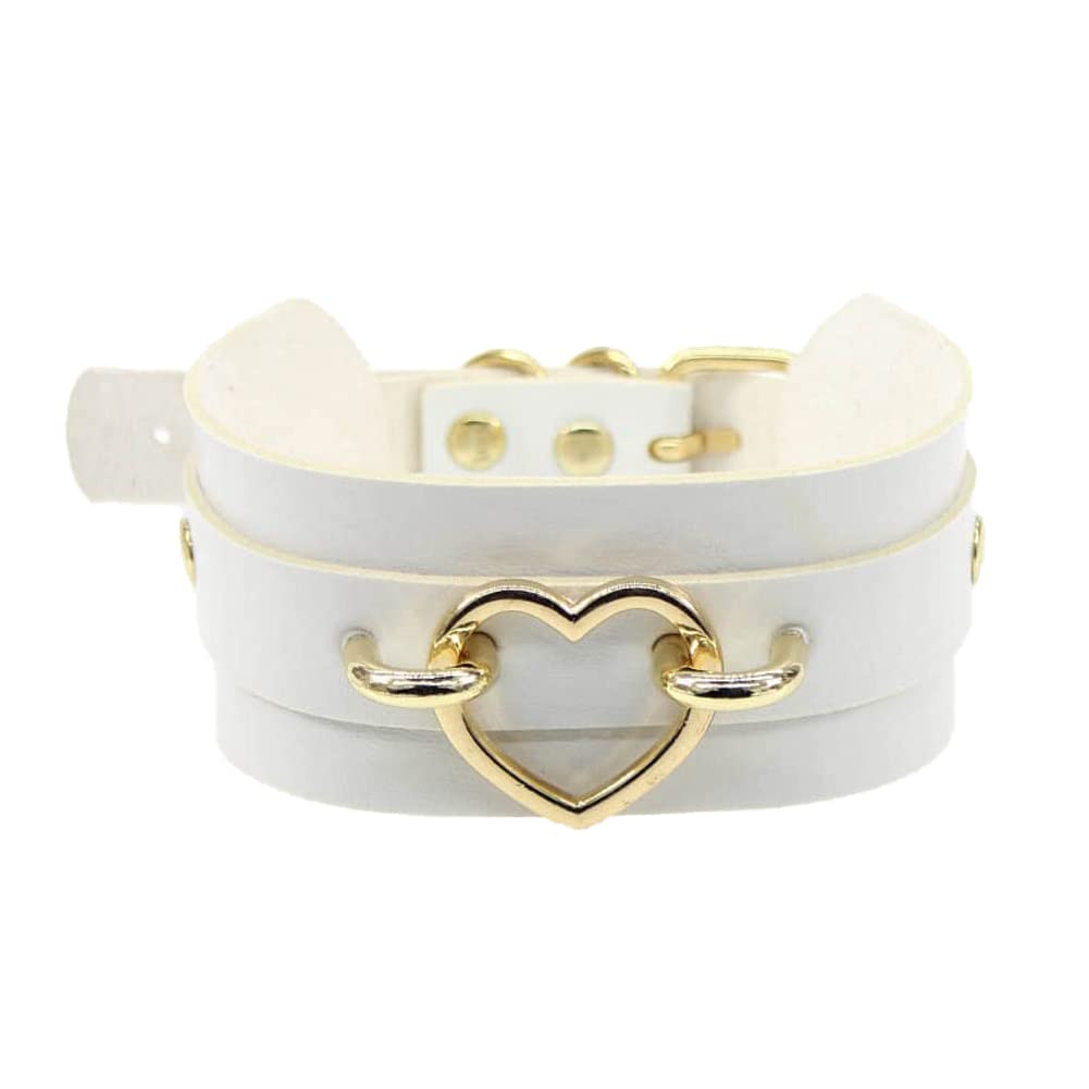 Rockyu 本革ハートチョーカー レディース