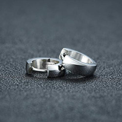 Rockyu ピアス メンズ フープ シンプル リング 316Lステンレス 金属アレルギー対応