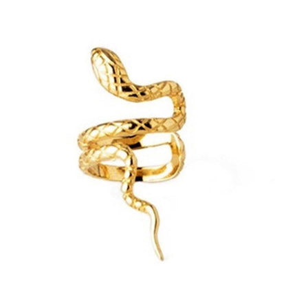 Rockyu レディースイヤーカフピアス スネークモチーフ シルバー925 ゴールド＆シルバー 金属アレルギー対応