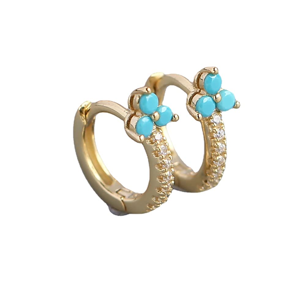 Rockyu ピアス レディース フープ リングピアス CZダイヤ 三粒ストーン 多色展開 小ぶり 上品 アクセサリー