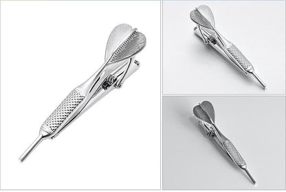 Rockyu 飛鏢型タイピン メンズ シルバー 黄銅製 ビジネスアクセサリー