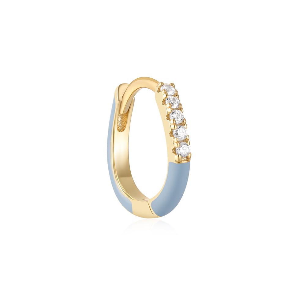 ピアス レディース カラーフープ シルバー925 ジルコニア エナメル仕上げ 小ぶり フープピアス ゴールド