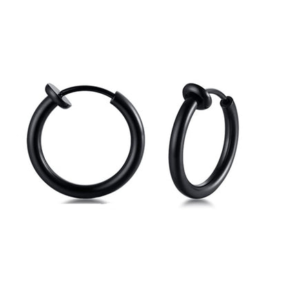 Rockyu フェイクピアス サージカルステンレス製 リングデザイン 両耳用 金属アレルギー対応