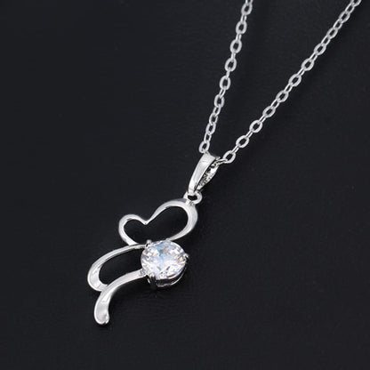 Rockyu ネックレス レディース ハート ジルコニア シルバー＆ゴールド 18K仕上げ