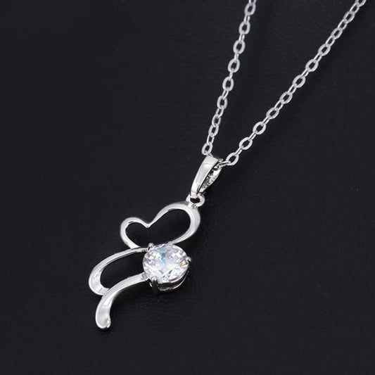 Rockyu ネックレス レディース ハート ジルコニア シルバー＆ゴールド 18K仕上げ