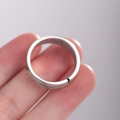 Rockyu メンズリング フリーサイズ キャットデザイン シルバー光沢仕上げ