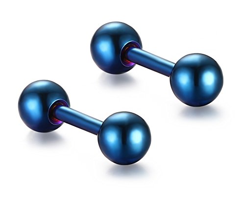 Rockyu バーベルピアス ボール 4mm ステンレス メンズ レディース 軟骨 ピアス 金属アレルギー対応 おしゃれ かっこいい 男女兼用 アクセサリー