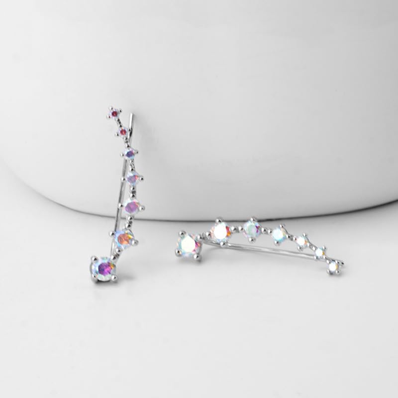 Rockyu スタークリップピアス レディース｜S925＆キュービックジルコニアの7連星イヤーカフ