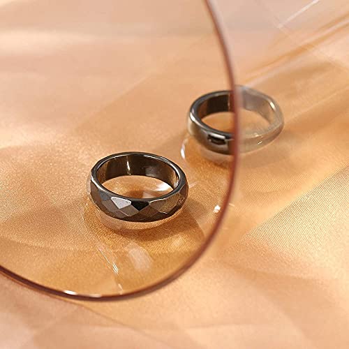 Rockyu テラヘルツ ブラックリング メンズ レディース兼用 指輪 3種セット