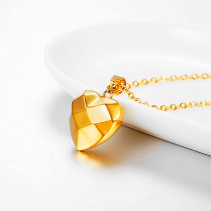 Rockyu ネックレス レディース ハートペンダント チタン製 シンプル シルバー＆ゴールド 18Kメッキ