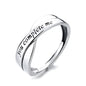 Rockyu 英語メッセージ入りリング S925シルバー レディース フリーサイズ クロスデザイン