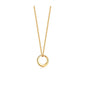 Rockyu レディースネックレス ゴールド リングペンダント 18金仕上げ チタン製