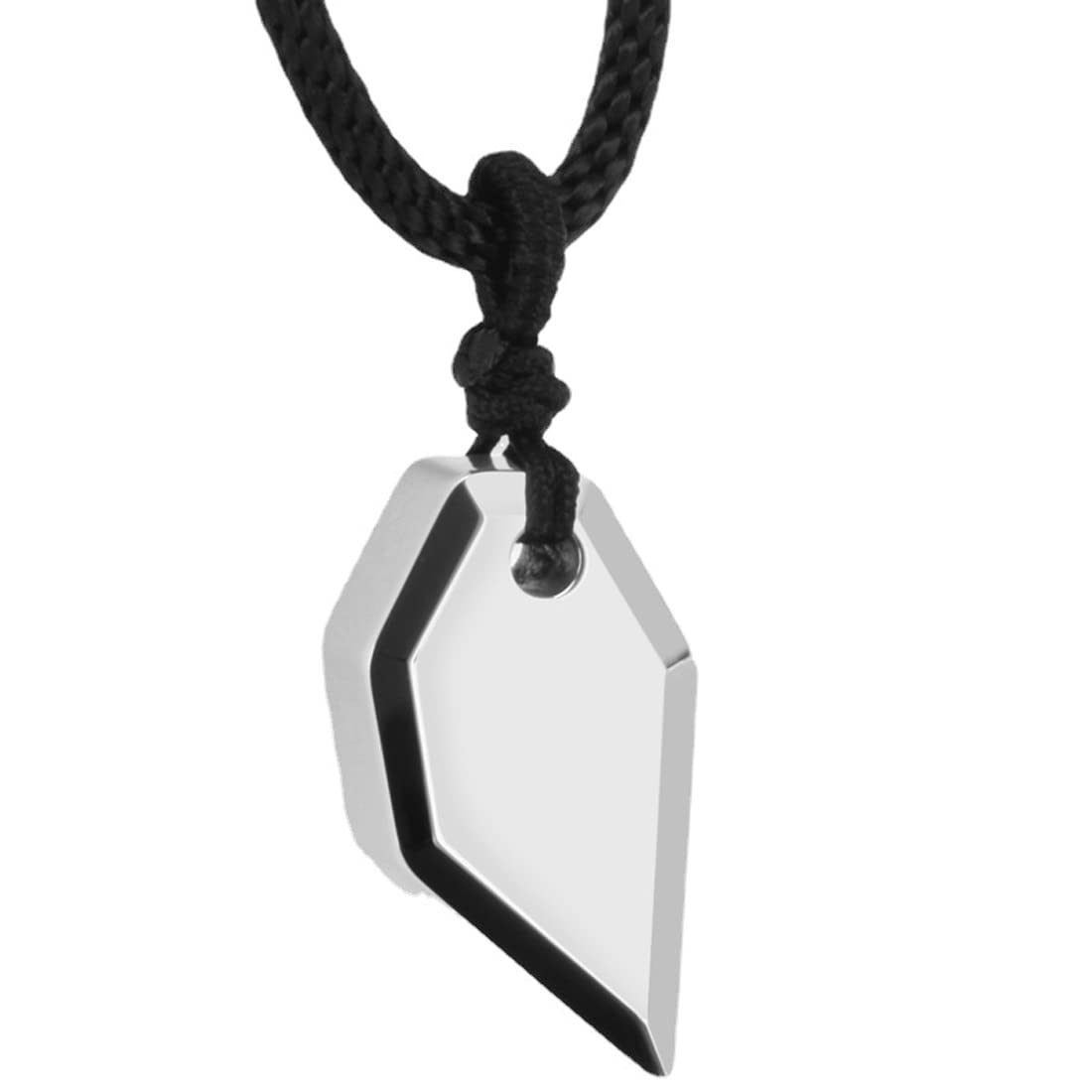 Rockyu ネックレス メンズ タングステン製 オオカミ牙モチーフ 編み込みチェーン付き