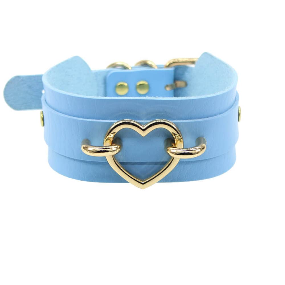 Rockyu 本革ハートチョーカー レディース