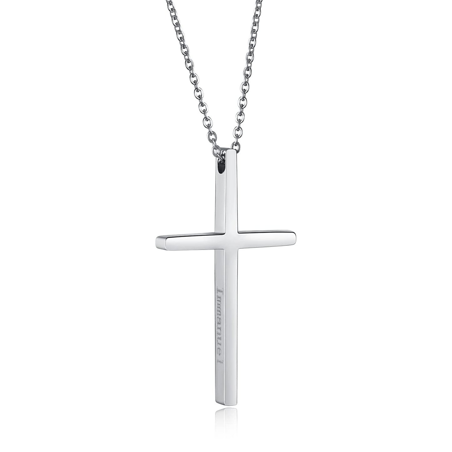 [Rockyu] ブランド 十字架ペアネックレス カップル 人気ブランド ステンレス アレルギー対応 シルバー ブラック ピンクゴールド ファッション クロスネックレス 細い 十字架ペンダント