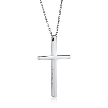 [Rockyu] ブランド 十字架ペアネックレス カップル 人気ブランド ステンレス アレルギー対応 シルバー ブラック ピンクゴールド ファッション クロスネックレス 細い 十字架ペンダント