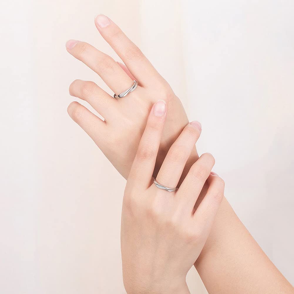 Rockyu メンズ＆レディース ペアリング S925銀仕上げ シルバー メビウスデザイン アレルギー対応