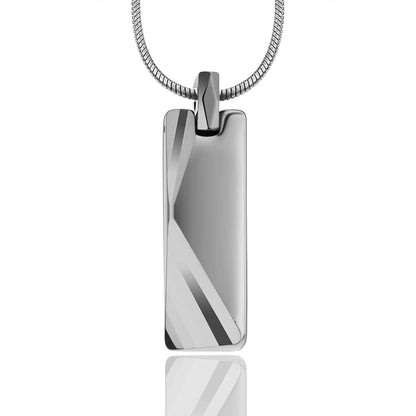 Rockyu ネックレス メンズ タングステンプレート シンプルミラーペンダント
