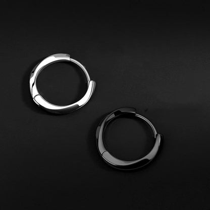 Rockyu ピアス メンズ シルバー925 フープピアス モビウスデザイン ツイスト加工 小さめ シンプル おしゃれ