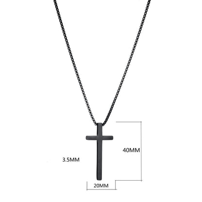 Rockyu ネックレス レディース ステンレス 十字架 クロスペンダント シンプル 金属アレルギー対応
