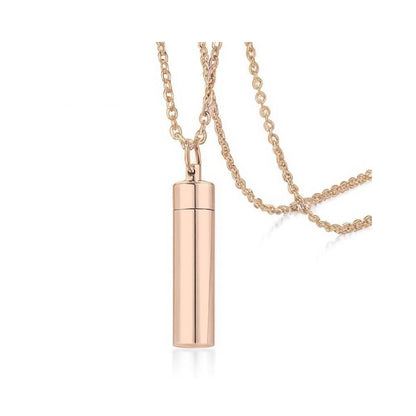 Rockyu メモリアルネックレス ステンレス製 遺骨ペンダント 高級鏡面仕上げ 手元供養用ネックレス