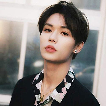 Rockyu ピアス メンズ 両耳 ローマ数字 ブラック ステンレス スタッド 金属アレルギー対応